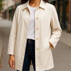 Coach Sateen Cream Trench Coat / Walking Coat